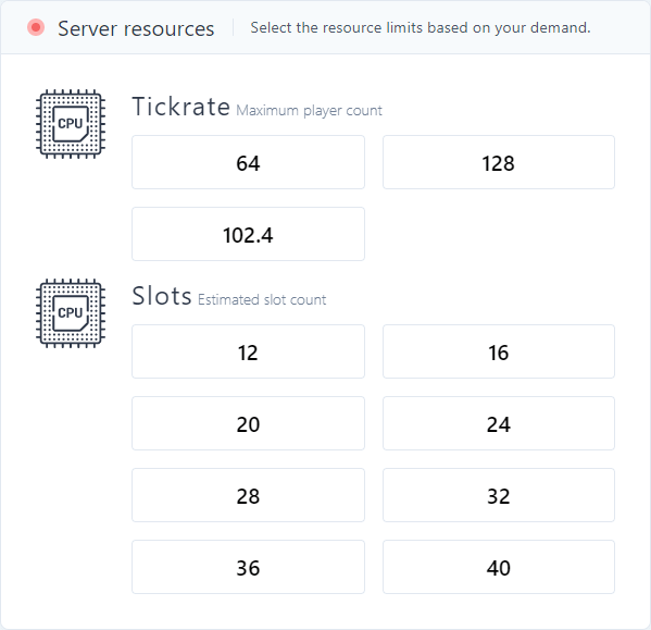 Escolha uma configuração